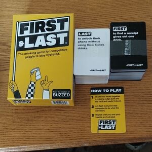 First & Last Drinking Game Set
